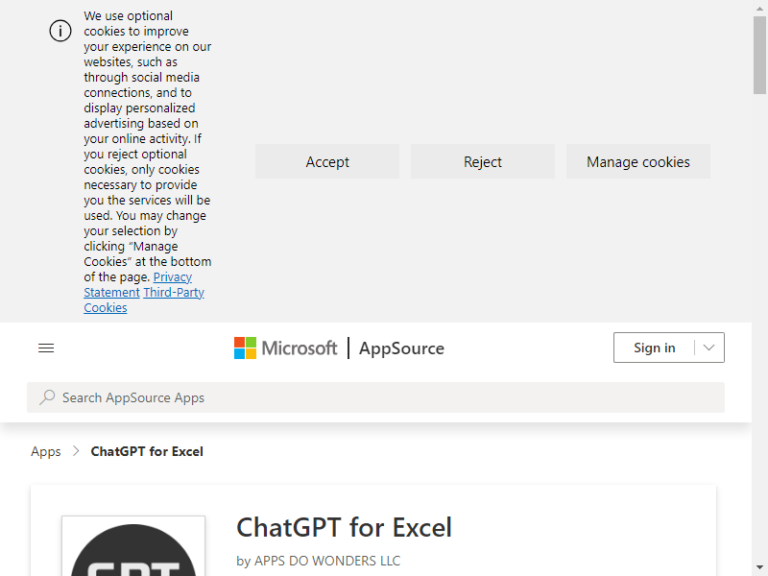 ChatGPT for Excel