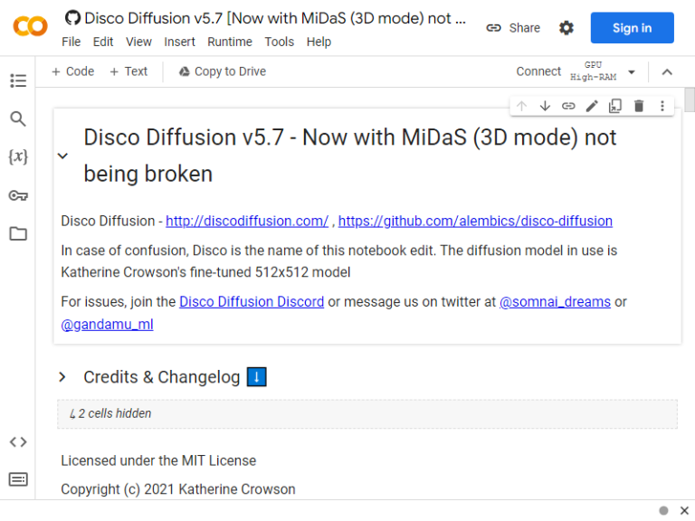 Disco Diffusion v5.7