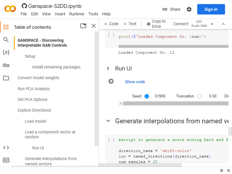 Image Generator: GANSpace