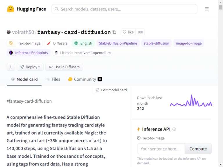 SD Style. Fantasy Card Diffusion