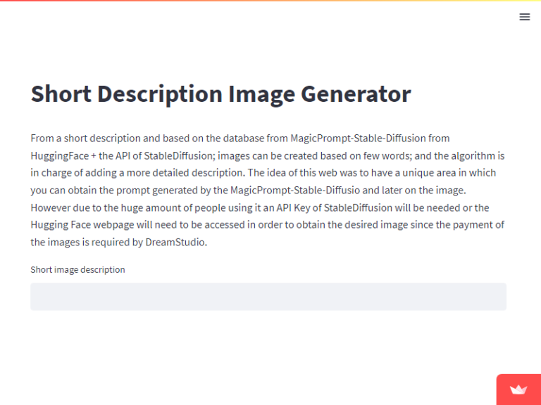 Short description image generator