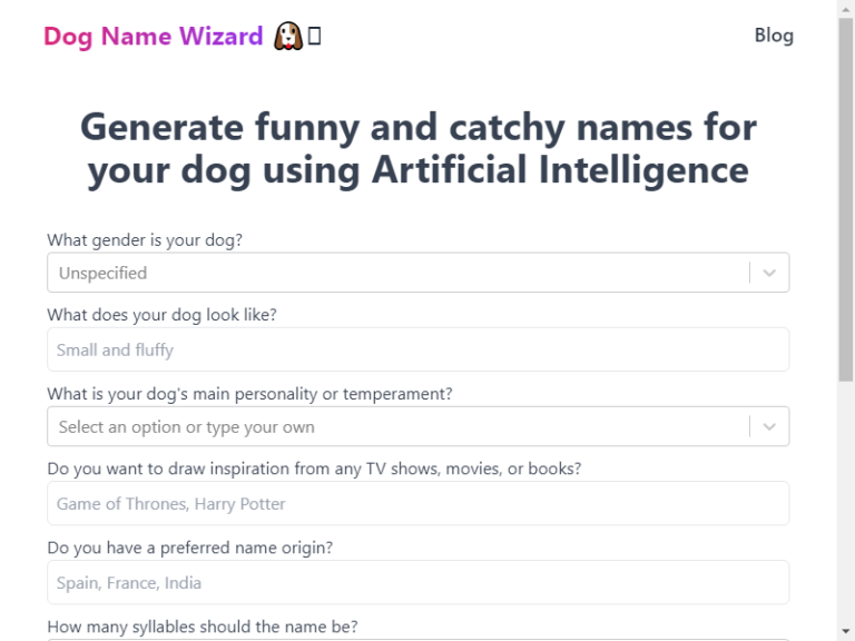 Dog Name Wizard Dog Name Wizard